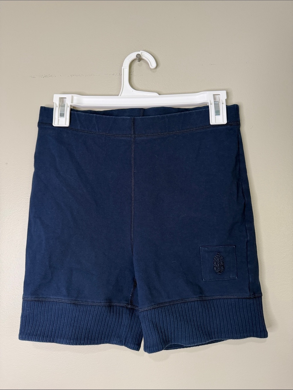 FP Movement Navy Ribbed Hem Knit Shorts Medium